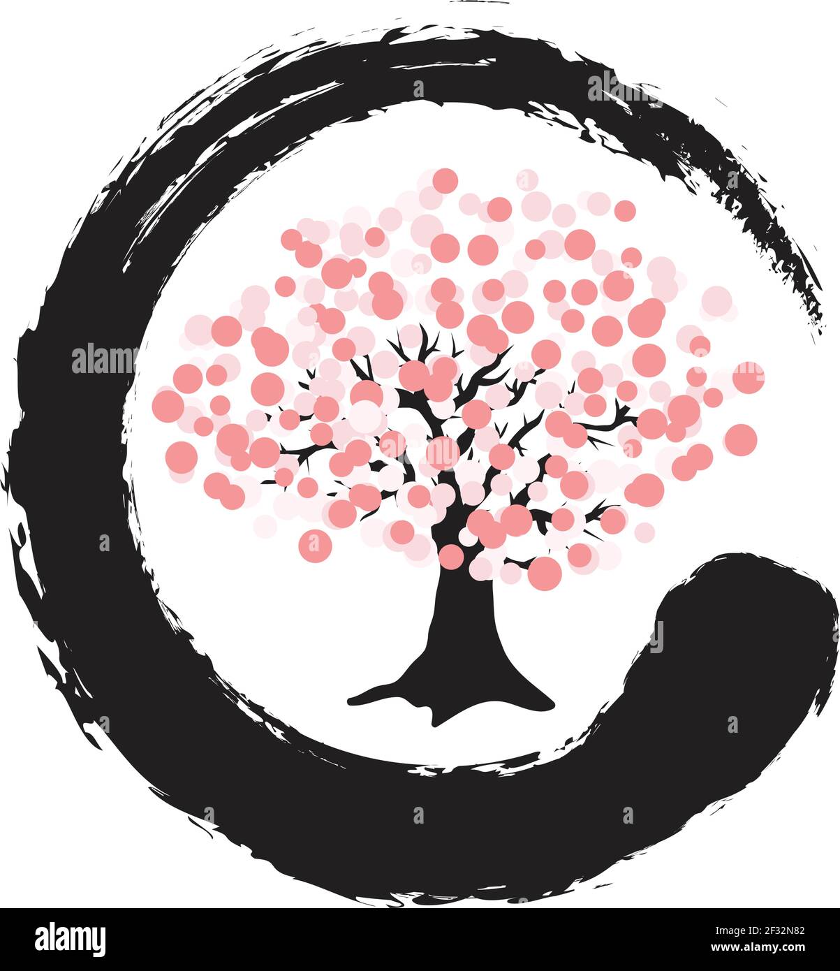 arbre zen de printemps, vecteur Illustration de Vecteur