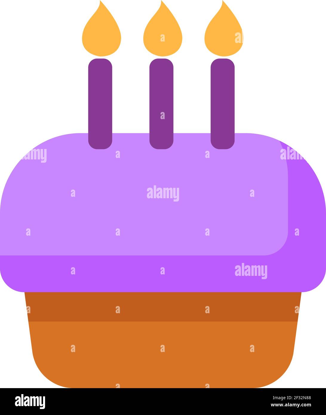 Gateau D Anniversaire Violet Illustration Vecteur Sur Fond Blanc Image Vectorielle Stock Alamy
