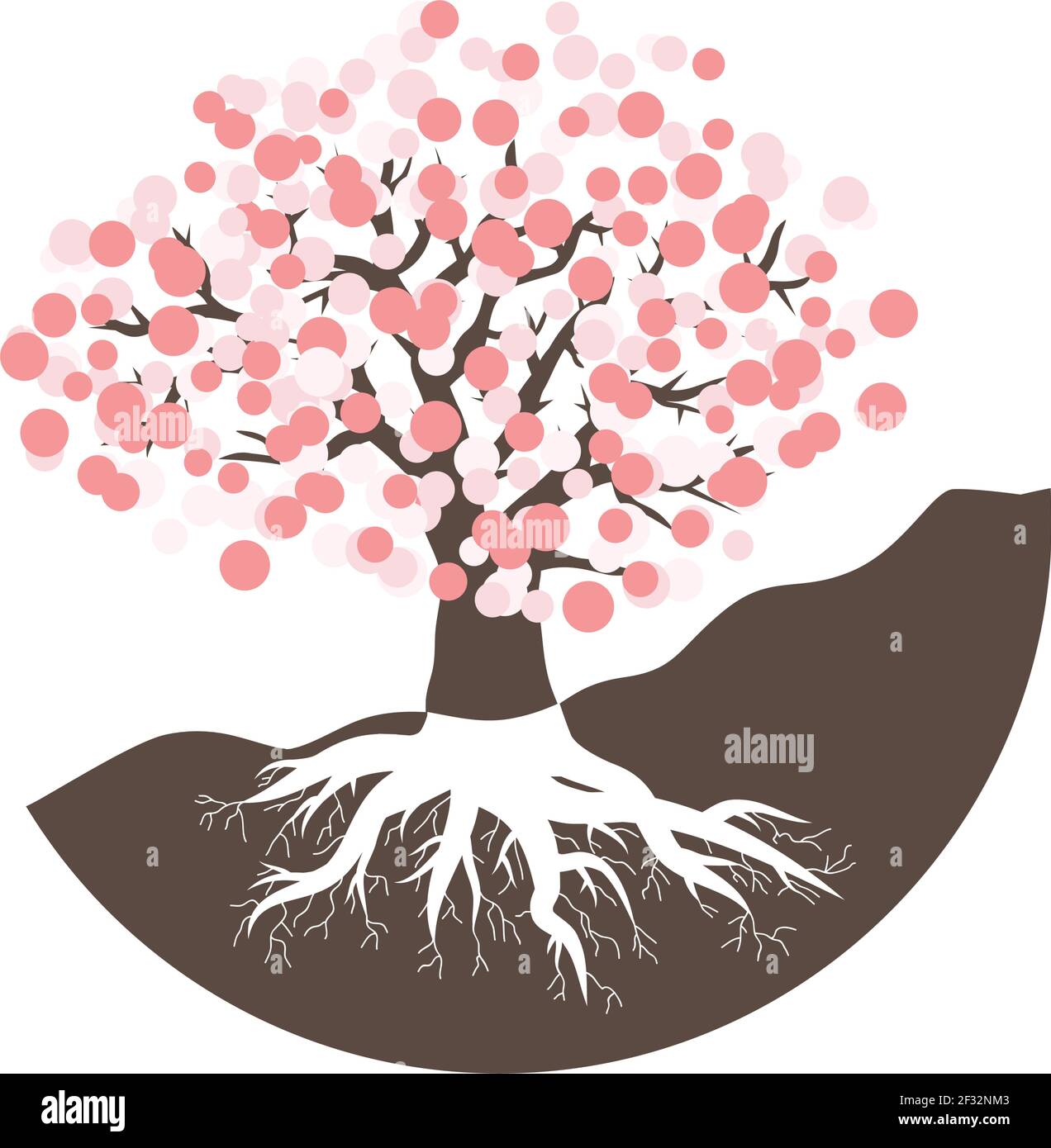 arbre avec fleurs, illustration vectorielle Illustration de Vecteur