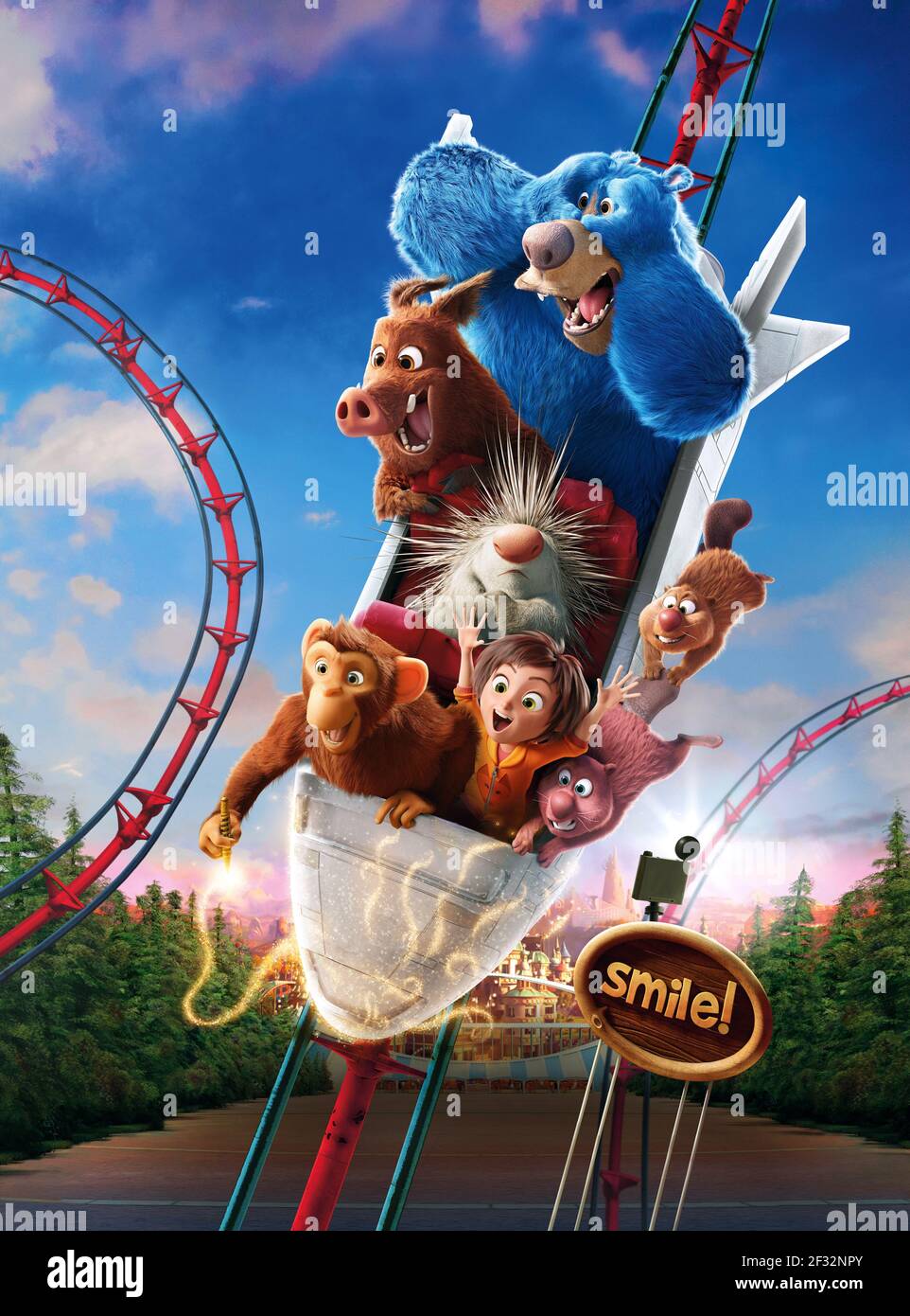 GRETA, STEVE, BOOMER, JUIN, ARACHIDE, GUS, COOPER, WONDER PARK, 2019, ©PARAMOUNT ANIMATION Banque D'Images
