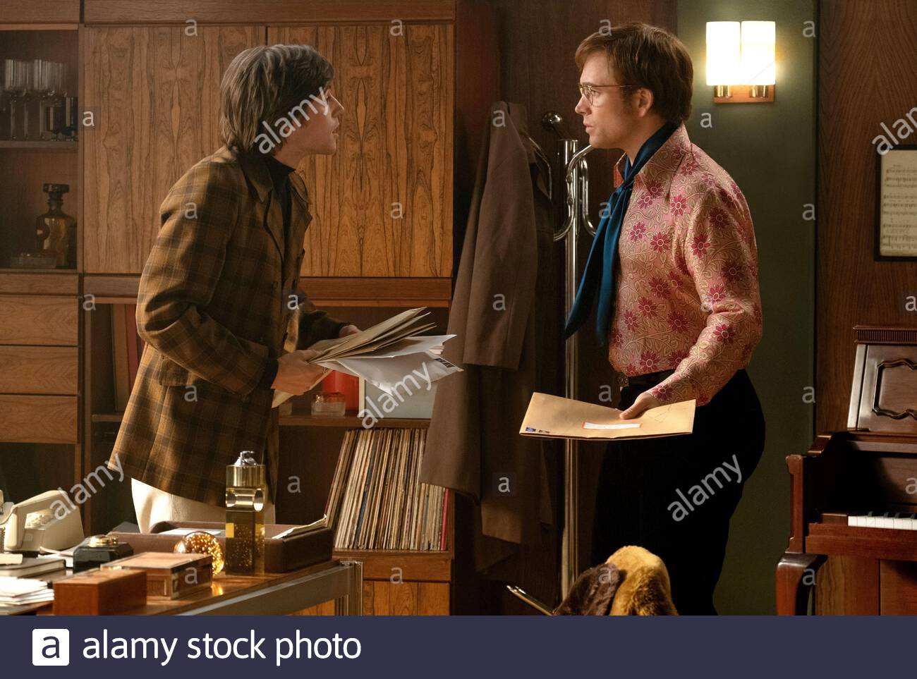 CHARLIE ROWE, TARON EGERTON, ROCKETMAN, 2019, ©DAVID APPLEBY/PARAMOUNT Banque D'Images