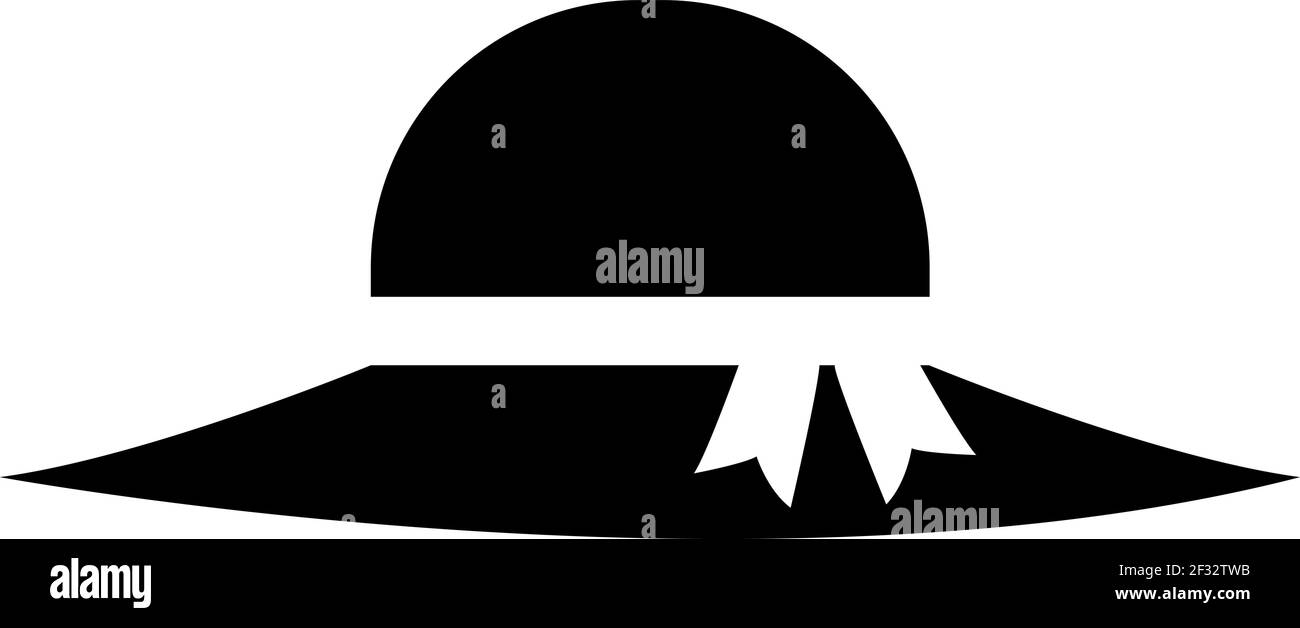 Chapeau de plage noir, illustration, vecteur sur fond blanc Illustration de Vecteur