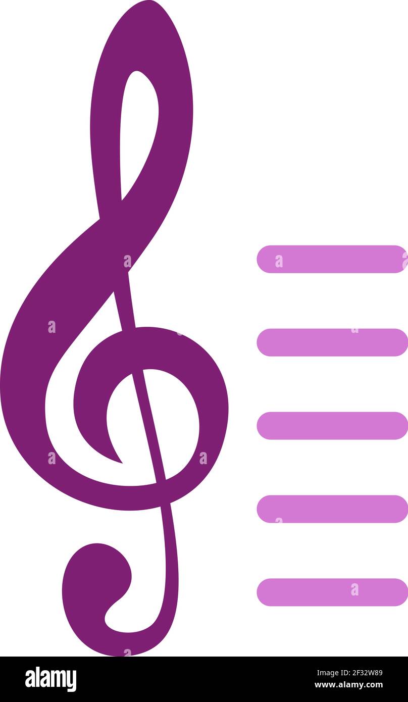 Touche de musique violette, illustration, vecteur sur fond blanc Illustration de Vecteur