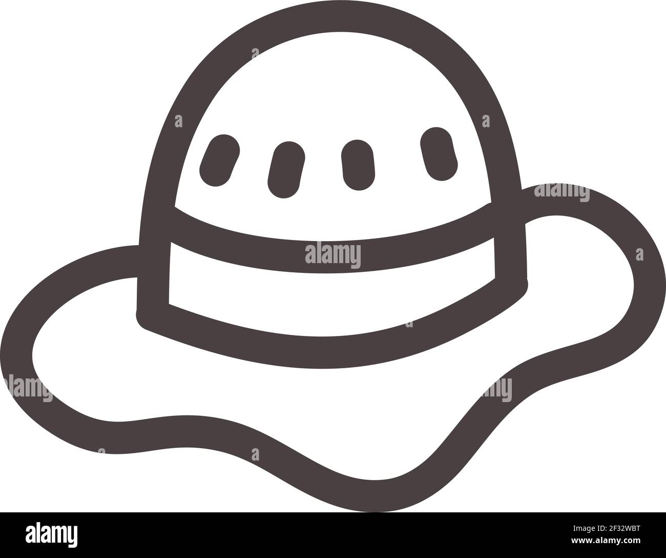 Vieux chapeau de plage, illustration, vecteur sur fond blanc Illustration de Vecteur