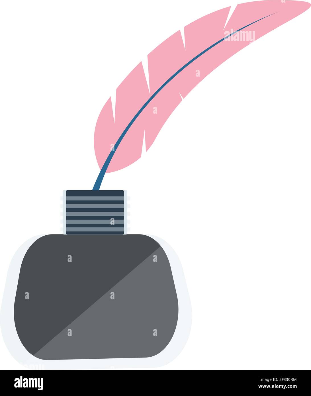 Inkpot, illustration, vecteur sur fond blanc. Illustration de Vecteur