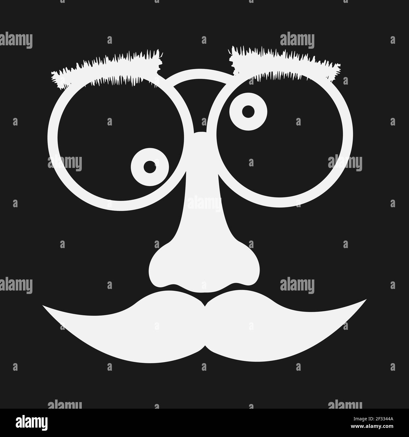 Icône représentant une moustache et des lunettes. Illustration de Vecteur