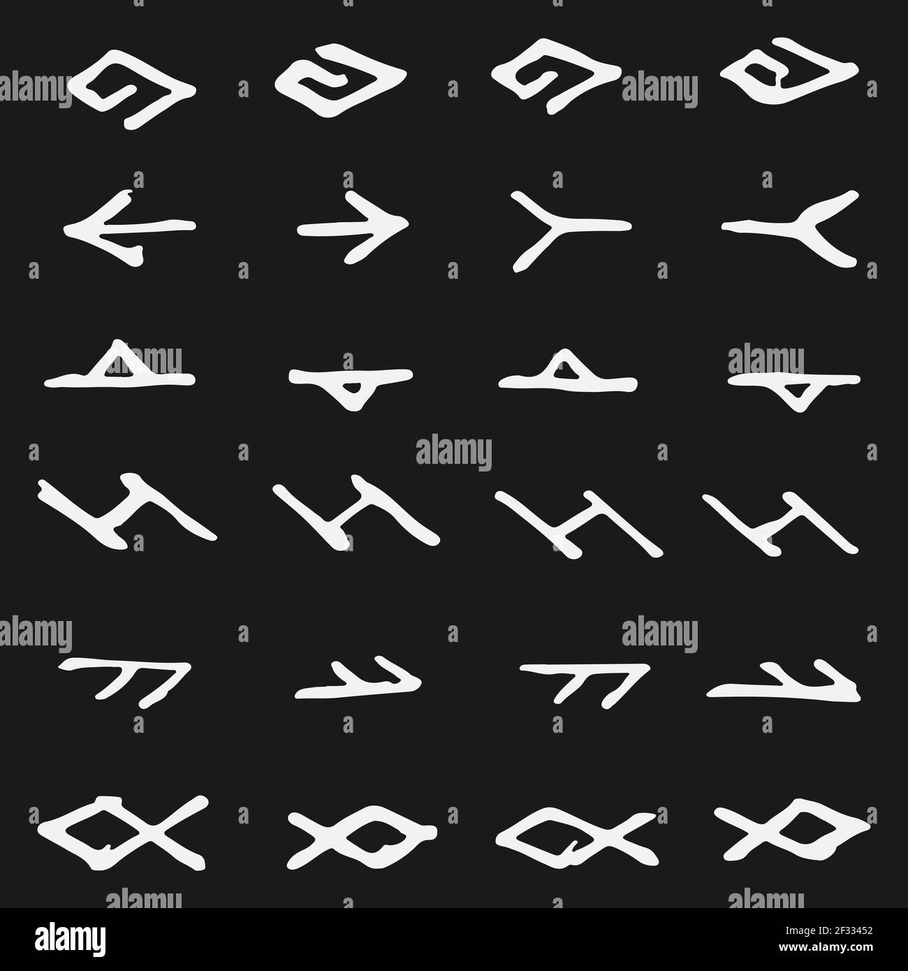 Motif sans couture sous la forme de runes norvégiennes. Illustration de Vecteur