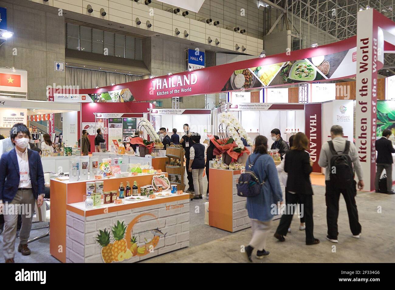 46e Foodex Japan 2021, l'exposition internationale sur les aliments et les boissons du 9 au 12 mars s'est déroulée à Makuhari Messe et a attiré 25,700 visiteurs. (Photos de Michael Steinebach/AFLO) Banque D'Images