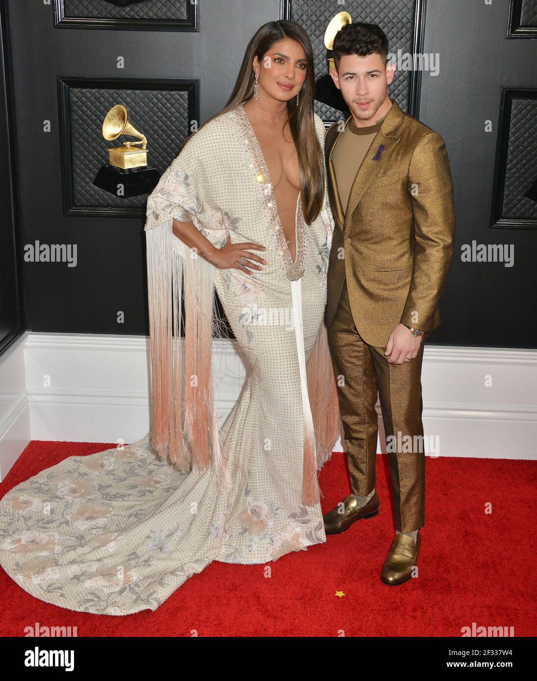 Priyanka Chopra, Nick Jonas 052 participe au 62e GRAMMY Awards annuel au Staples Center le 26 janvier 2020 à Los Angeles, en Californie Banque D'Images