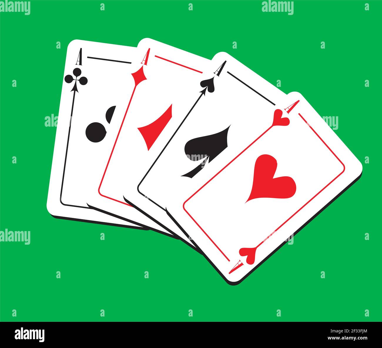 Quatre as cartes à jouer Illustration de Vecteur