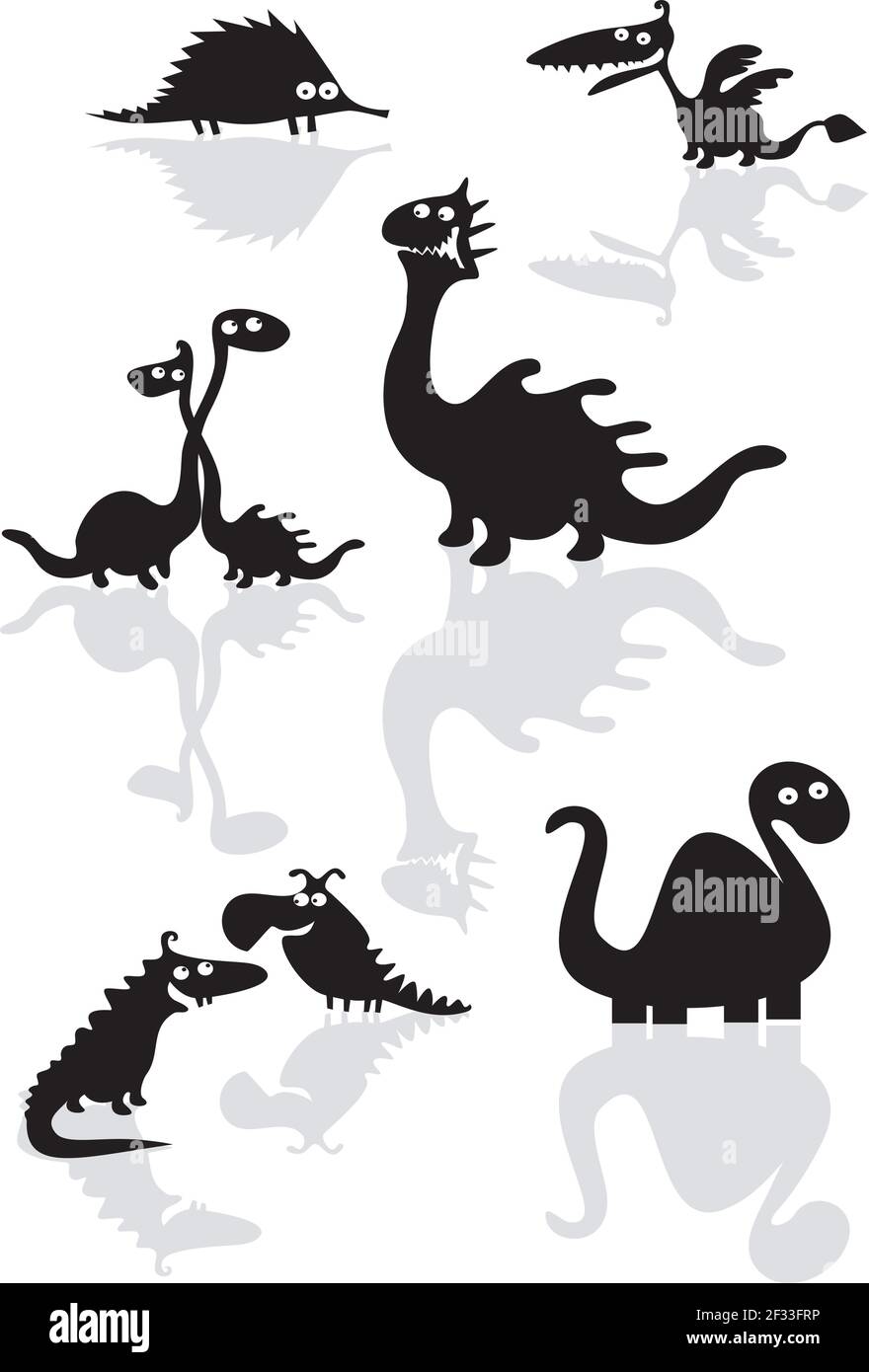 Collection de dinosaures amusants Illustration de Vecteur
