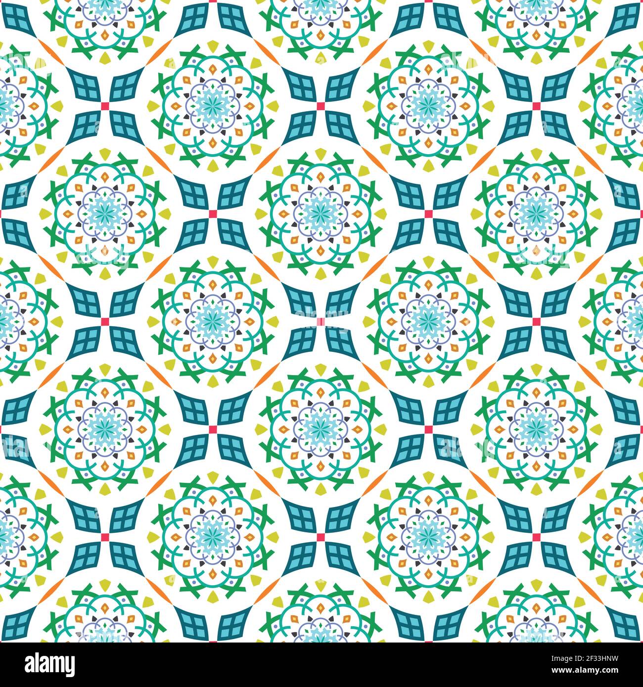 Motif vectoriel sans couture. mosaïque de motif islamique et arabe. Texture moderne et élégante avec motif mandala. Répétition de la grille géométrique. Conception graphique simple. Illustration de Vecteur