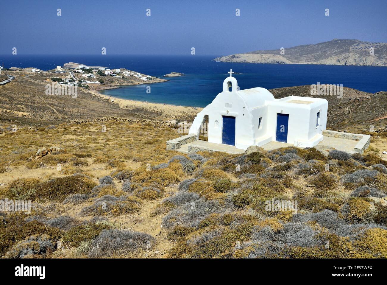 Géographie / Voyage, Grèce, chapelle à Agios Sóstis, Mykonos, Cyclades, droits-supplémentaires-dégagement-Info-non-disponible Banque D'Images