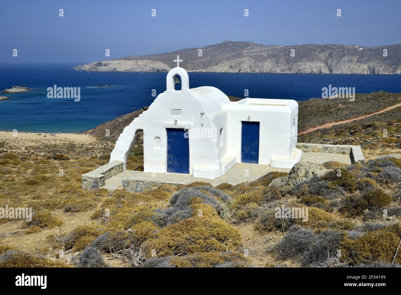 Géographie / Voyage, Grèce, chapelle à Agios Sóstis, Mykonos, Cyclades, droits-supplémentaires-dégagement-Info-non-disponible Banque D'Images