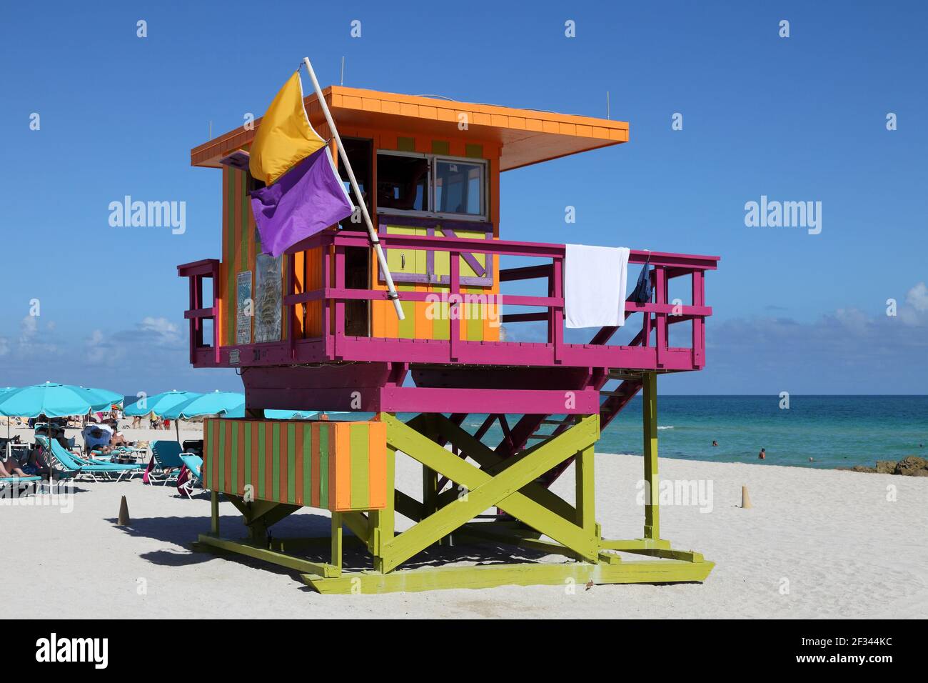 Géographie / Voyage, Etats-Unis, Floride, Miami Beach, Baywatch station (Life Guard petite maison), Additional-Rights-Clearance-Info-not-available Banque D'Images