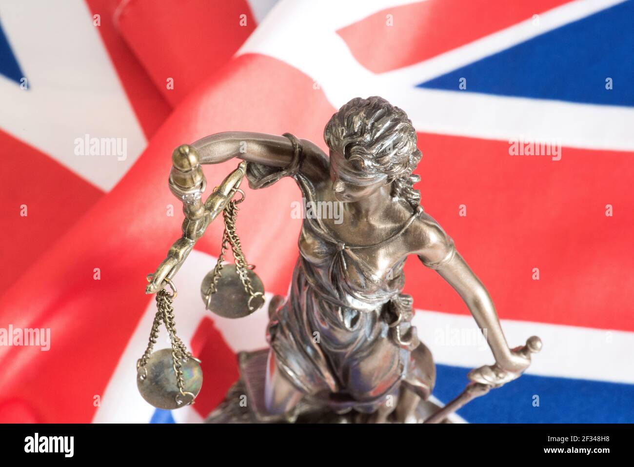 Drapeau de la Grande-Bretagne et de la Justice Banque D'Images