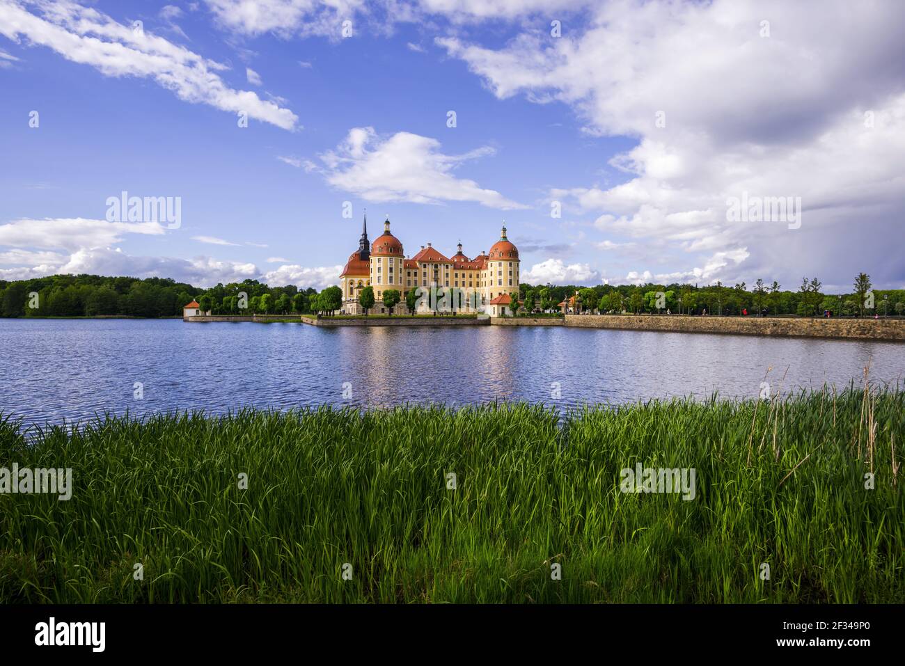 Géographie / Voyage, Allemagne, Saxe, château de Moritzburg, communauté Moritzburg à Dresde, Saxe, liberté de Panorama Banque D'Images