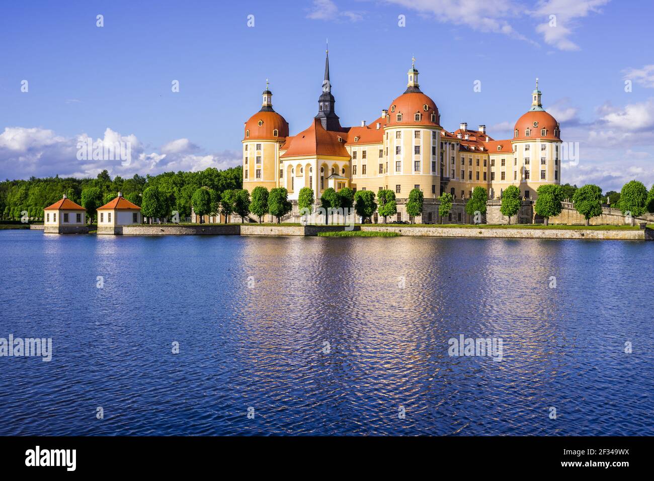 Géographie / Voyage, Allemagne, Saxe, château de Moritzburg, communauté Moritzburg à Dresde, Saxe, liberté de Panorama Banque D'Images