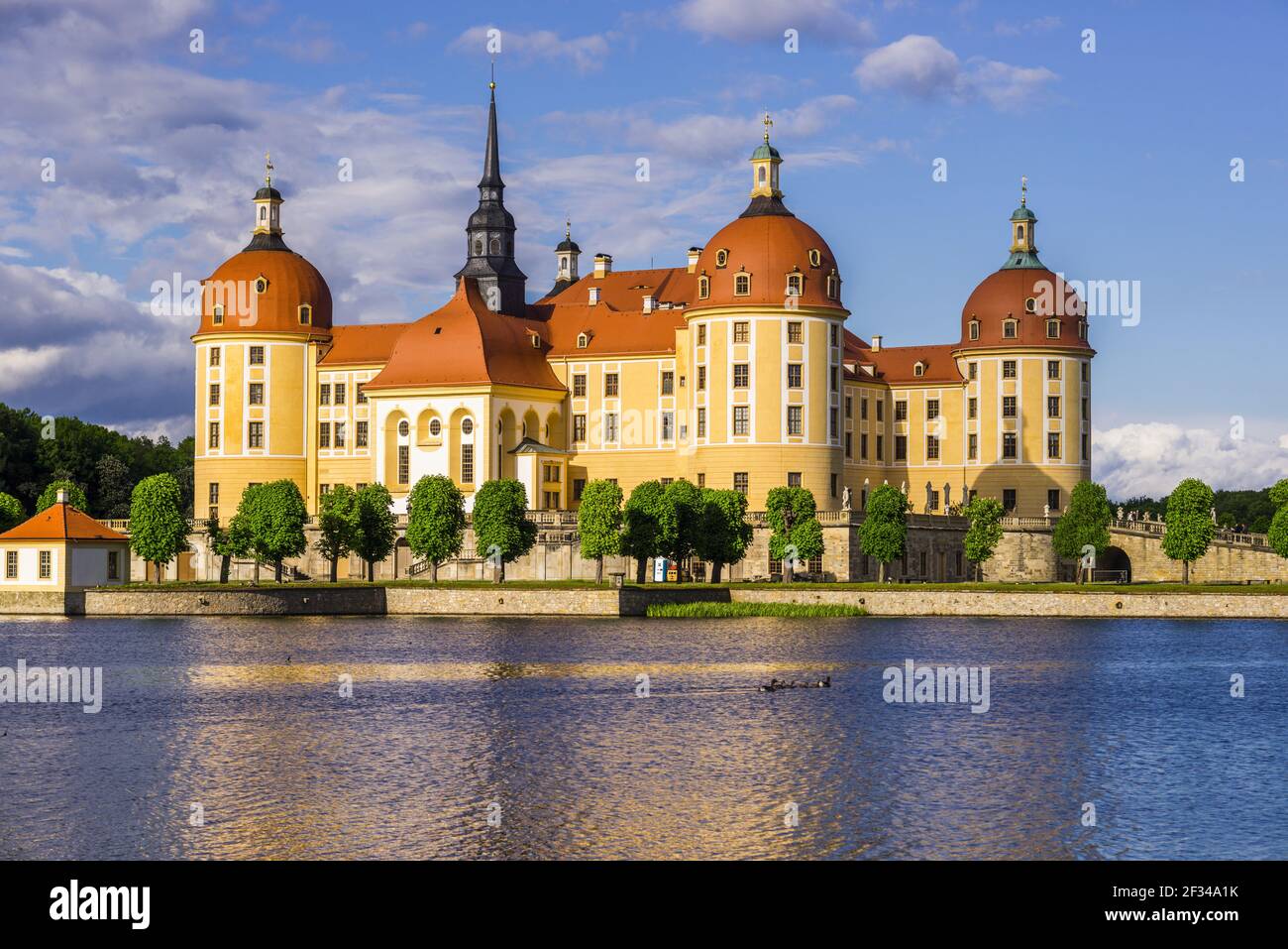 Géographie / Voyage, Allemagne, Saxe, château de Moritzburg, communauté Moritzburg à Dresde, Saxe, liberté de Panorama Banque D'Images