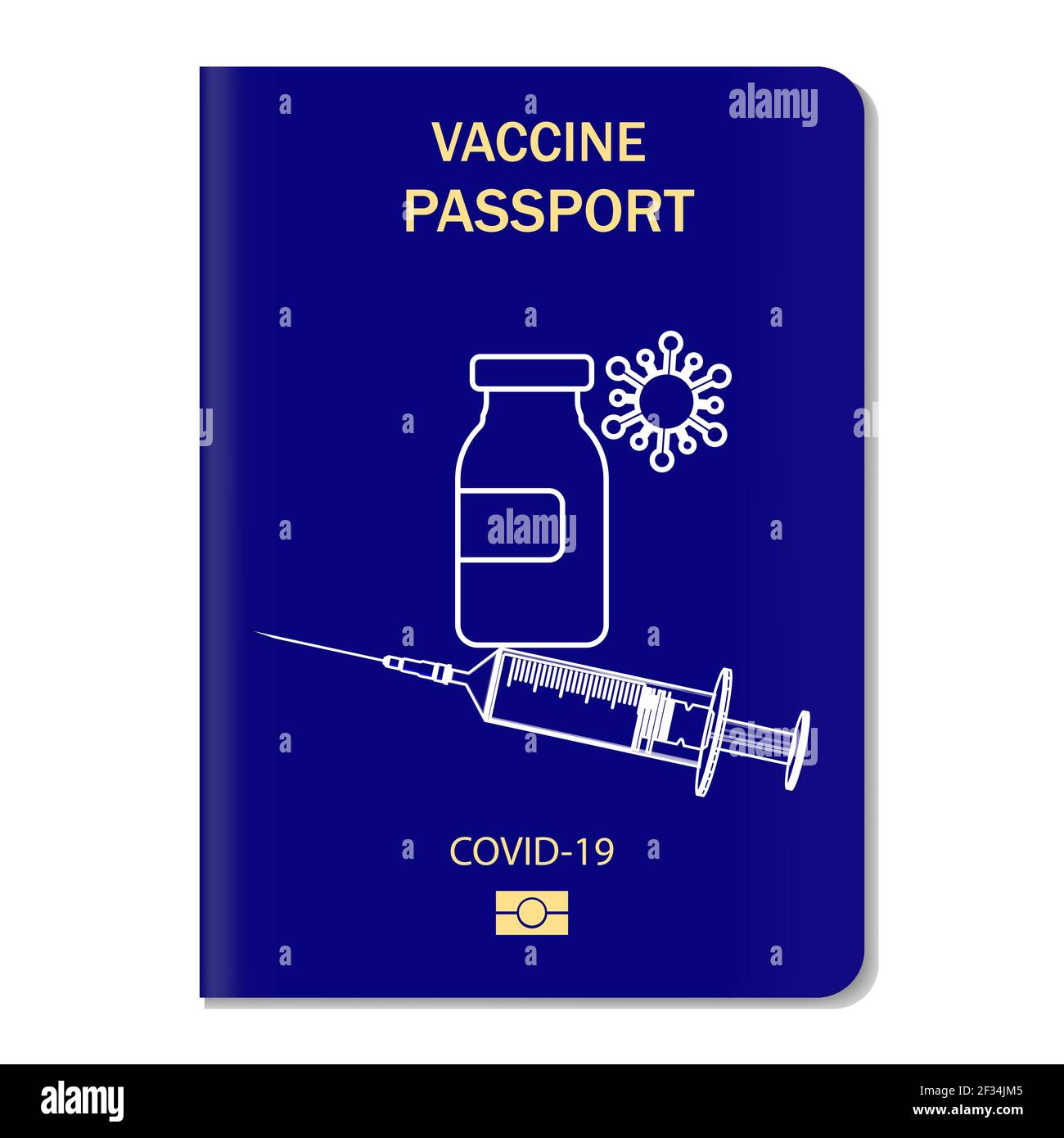 Passeport de vaccin à vecteur bleu. Document pour le tourisme dans le temps pandémie Covid-19. Illustration vectorielle Illustration de Vecteur