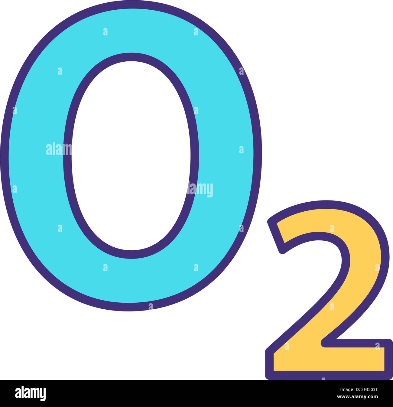 Icône de couleur RVB dioxygène Illustration de Vecteur