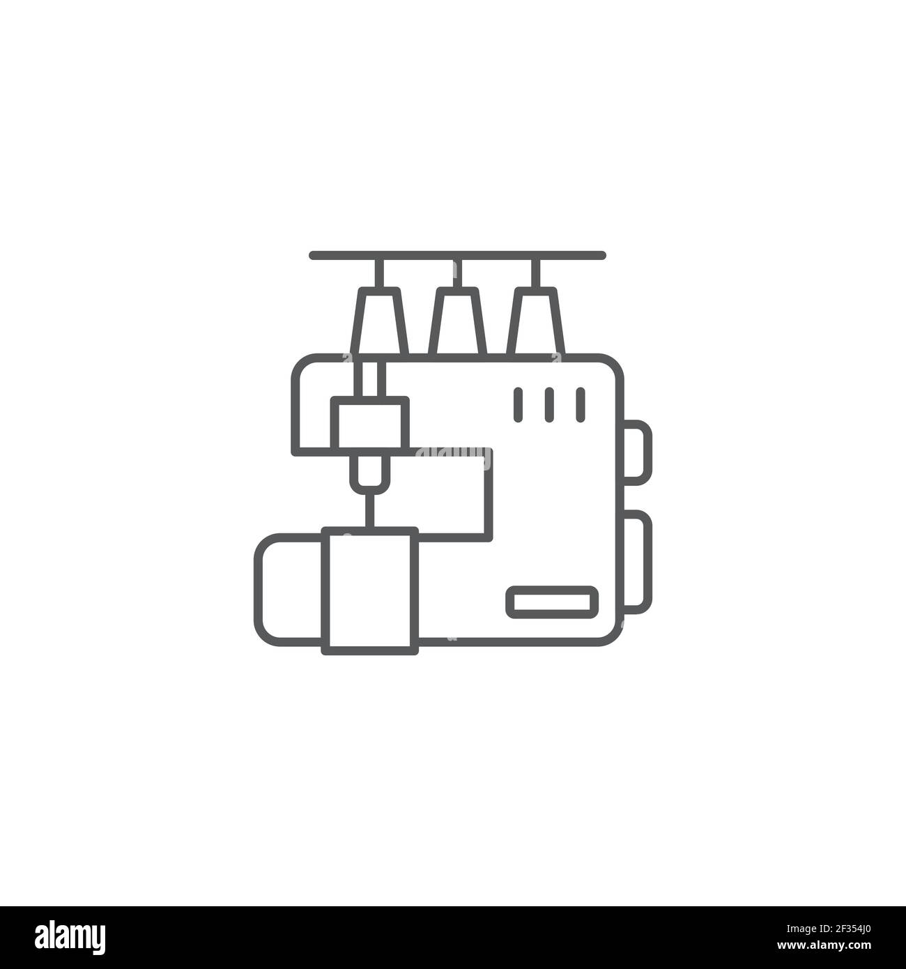 icône de ligne de machine à coudre contour signe vectoriel style linéaire pictogramme isolé sur un symbole blanc Illustration de Vecteur