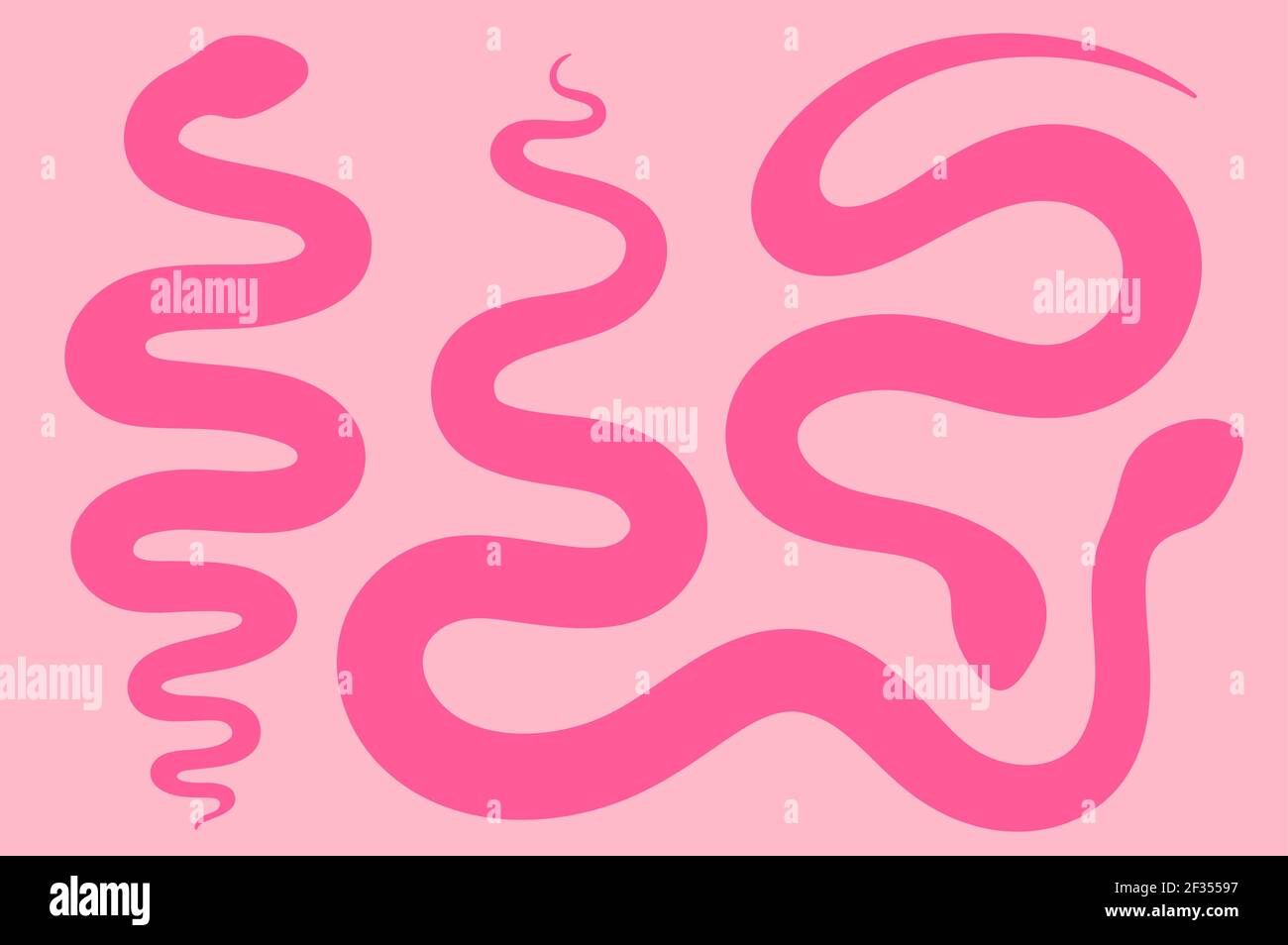 Ensemble imprimé Snake simple Silhouette Illustration de Vecteur