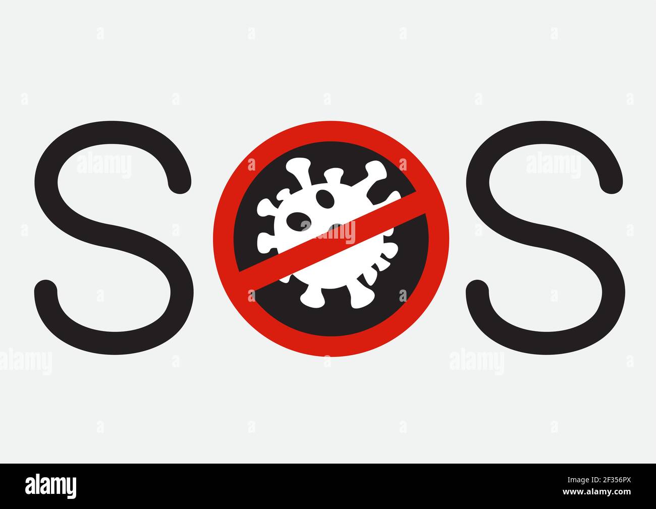 Signe SOS faire vacciner arrêter le coronavirus Illustration de Vecteur