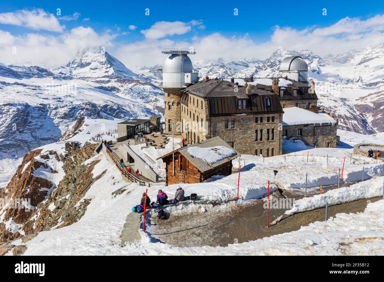 Kulmhotel Gornergrat et observatoire, Matterhorn, Zermatt, Valais, Suisse Banque D'Images