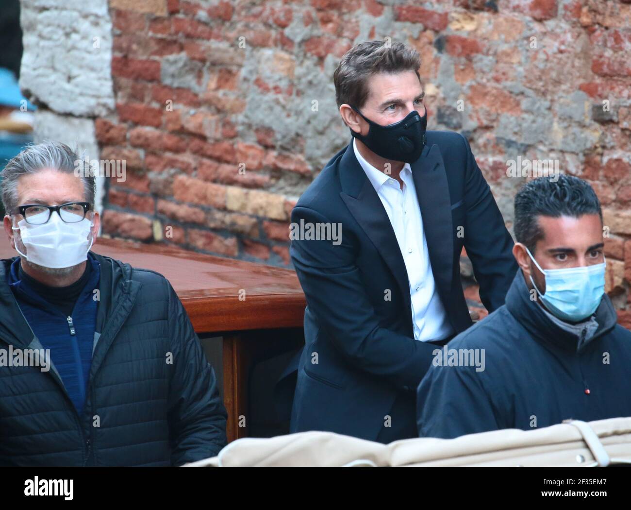 VENISE, ITALIE - DU 20 au 21 OCTOBRE : Tom Cruise sur le set de la 'Commission : impossible 7' les 20 et 21 octobre 2020 à Venise, Italie Banque D'Images