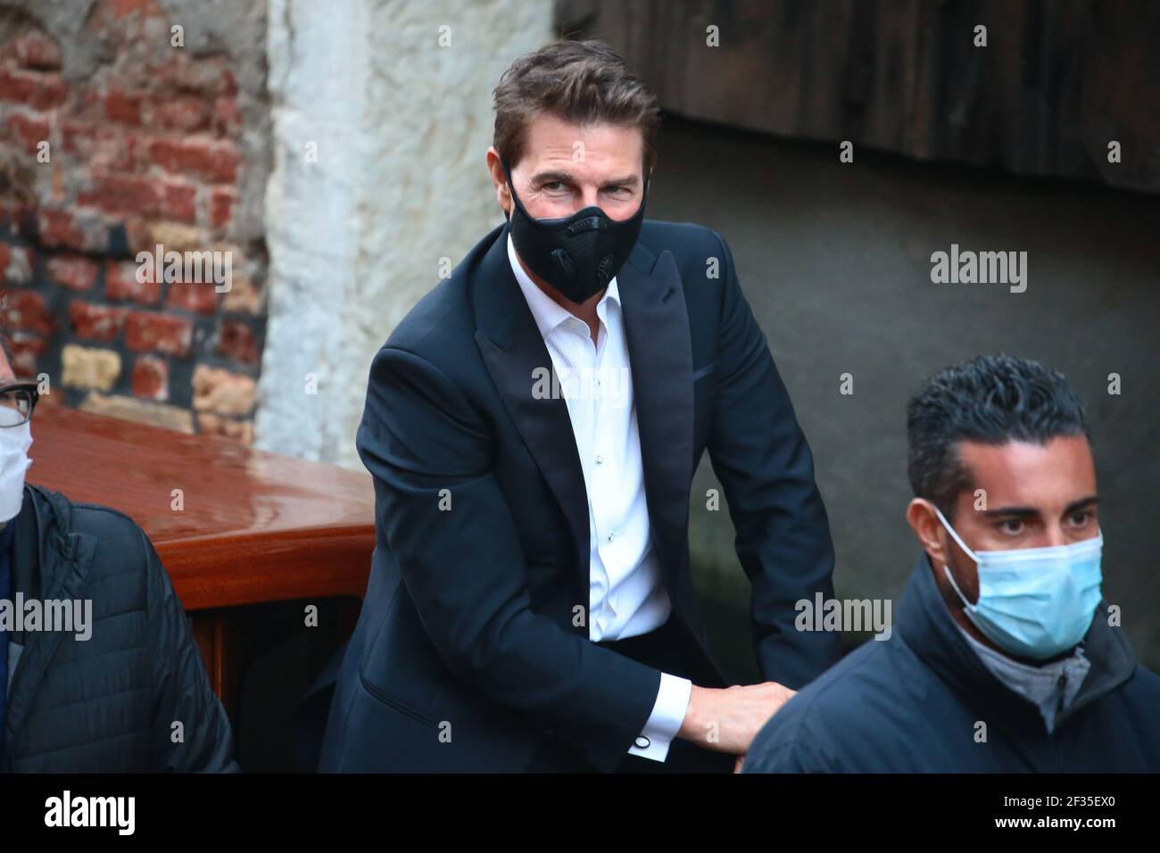 VENISE, ITALIE - DU 20 au 21 OCTOBRE : Tom Cruise sur le set de la 'Commission : impossible 7' les 20 et 21 octobre 2020 à Venise, Italie Banque D'Images