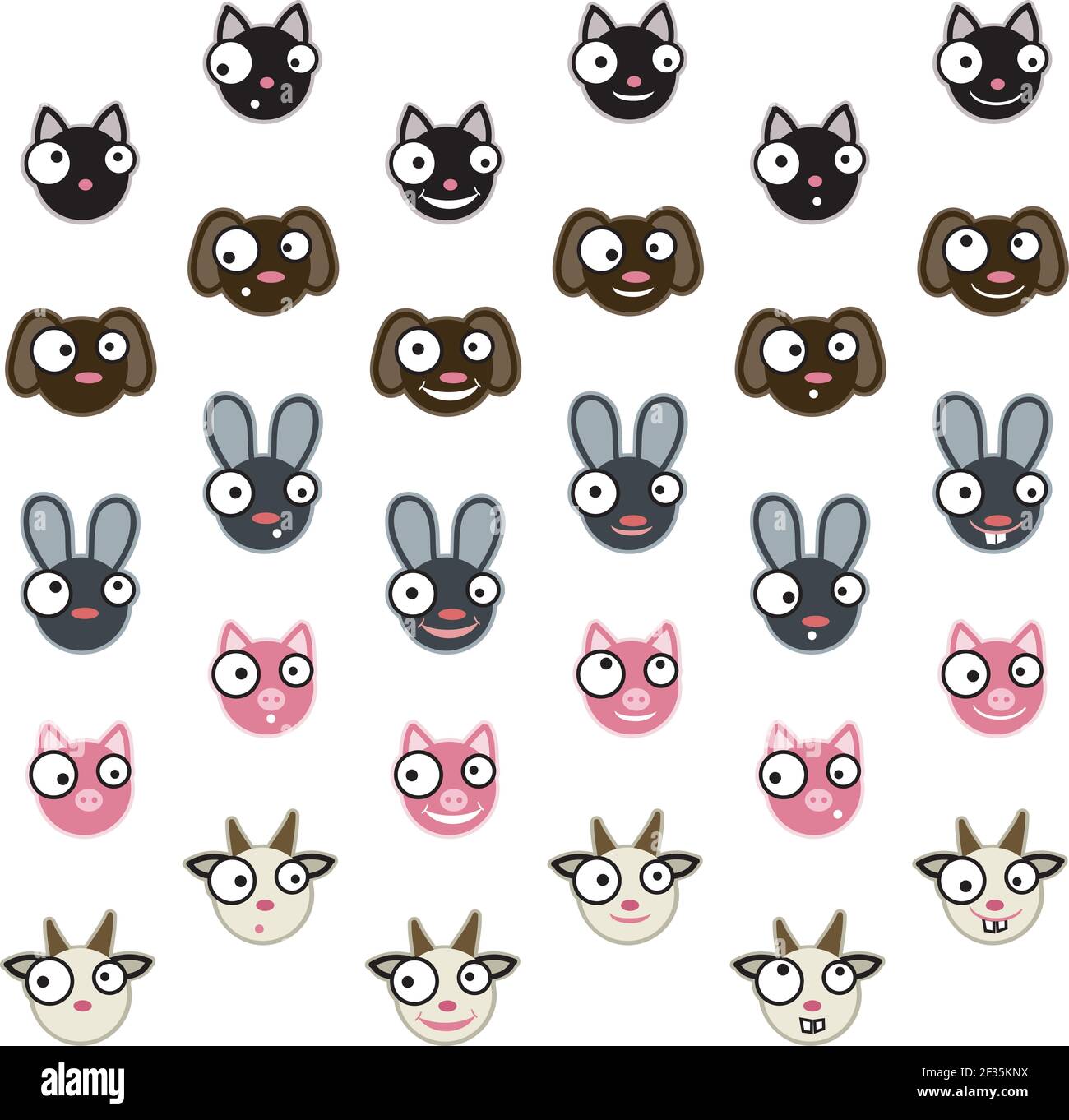 Ensemble d'émoticônes pour animaux domestiques - illustration vectorielle Illustration de Vecteur