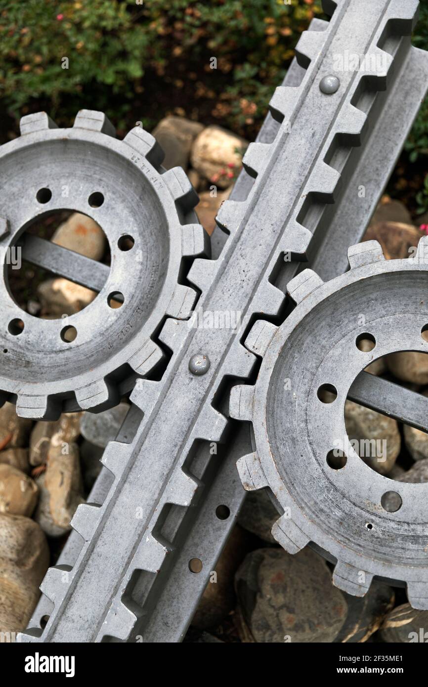 voie ferrée de roue cog Banque D'Images