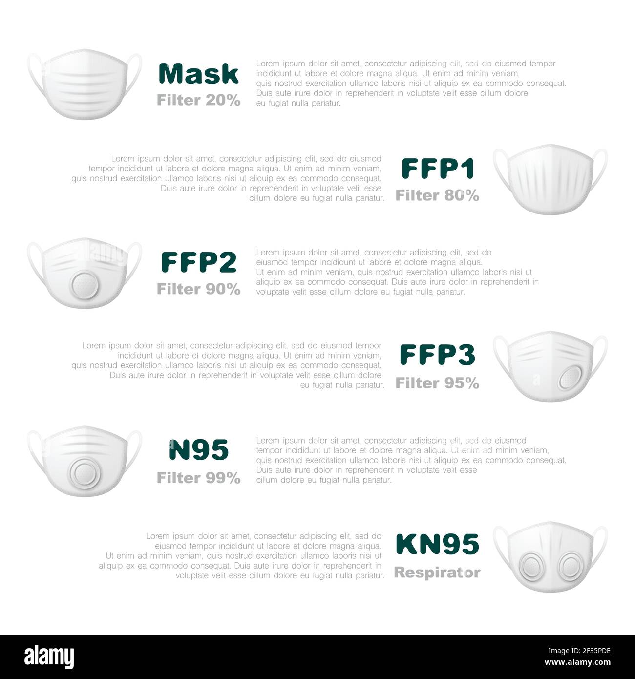 Masque respiratoire avec texte Illustration de Vecteur