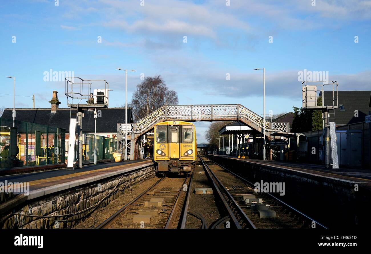 Gare de Maghull. Banque D'Images