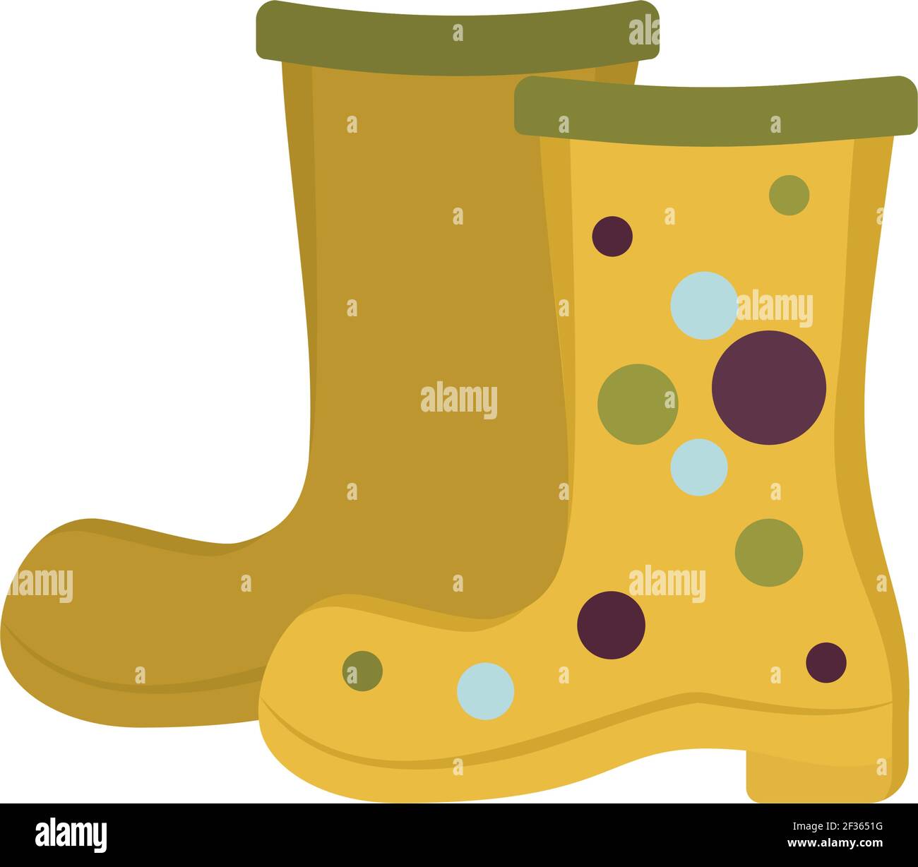 Icône de bottes en caoutchouc jaune Image Vectorielle Stock