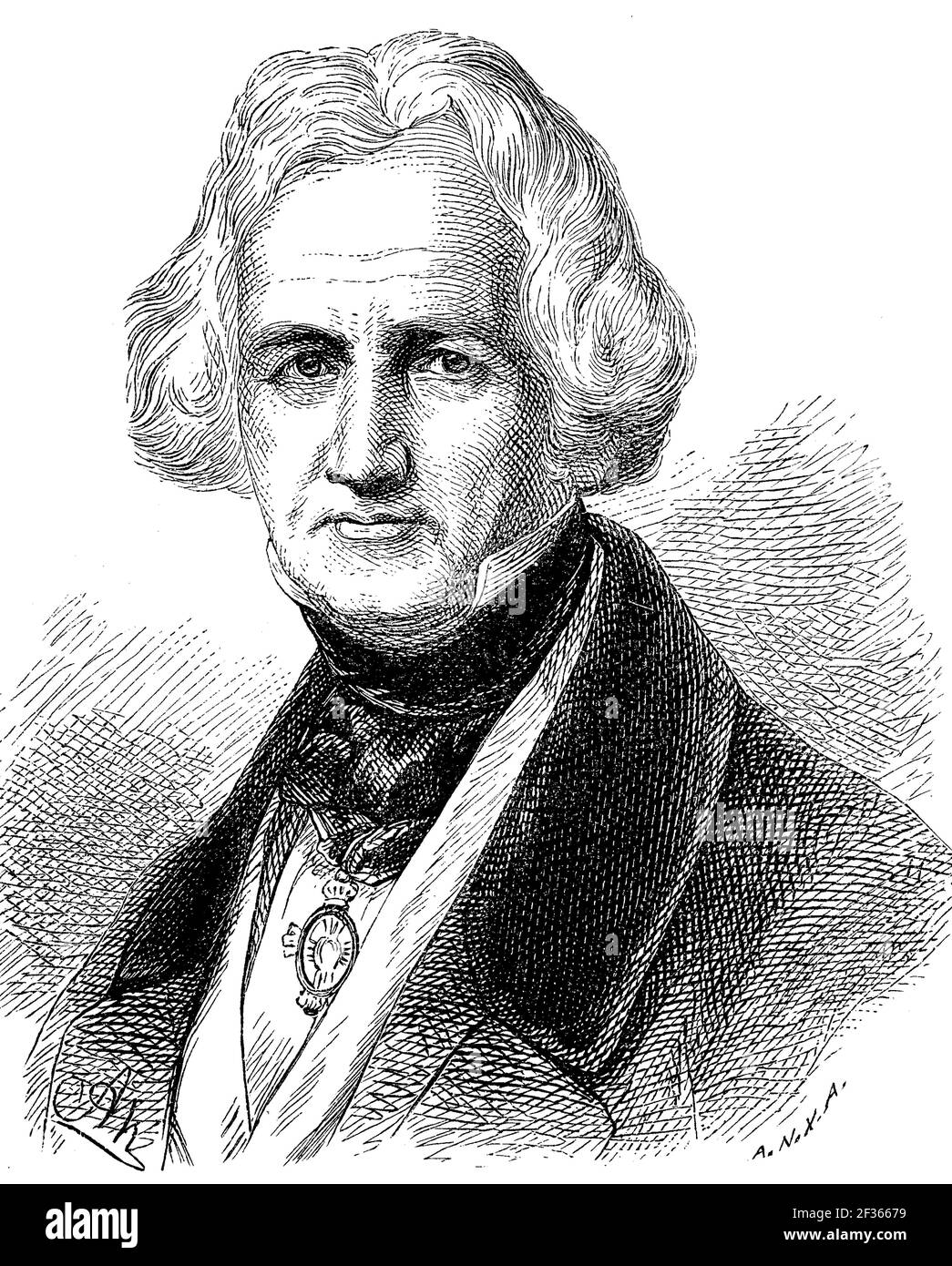 Christian Daniel Rauch, 2 janvier 1777 - 3 décembre 1857, était un sculpteur allemand du classicisme allemand. Il était étudiant de Johann Gottfried Schadow et appartient à l'école de sculpture de Berlin / Christian Daniel Rauch, 2. Janvier 1777 - 3. Dezember 1857, war ein deutscher Bildhauer des deutschen Klassizismus. Er war ein Schüler von Johann Gottfried Schadow und zählt zur Berliner Bildhauerschule, Historisch, historique, numérique reproduction améliorée d'un original du XIXe siècle / digitale Reproduktion einer Originalvorlage aus dem 19. Jahrhundert, Banque D'Images