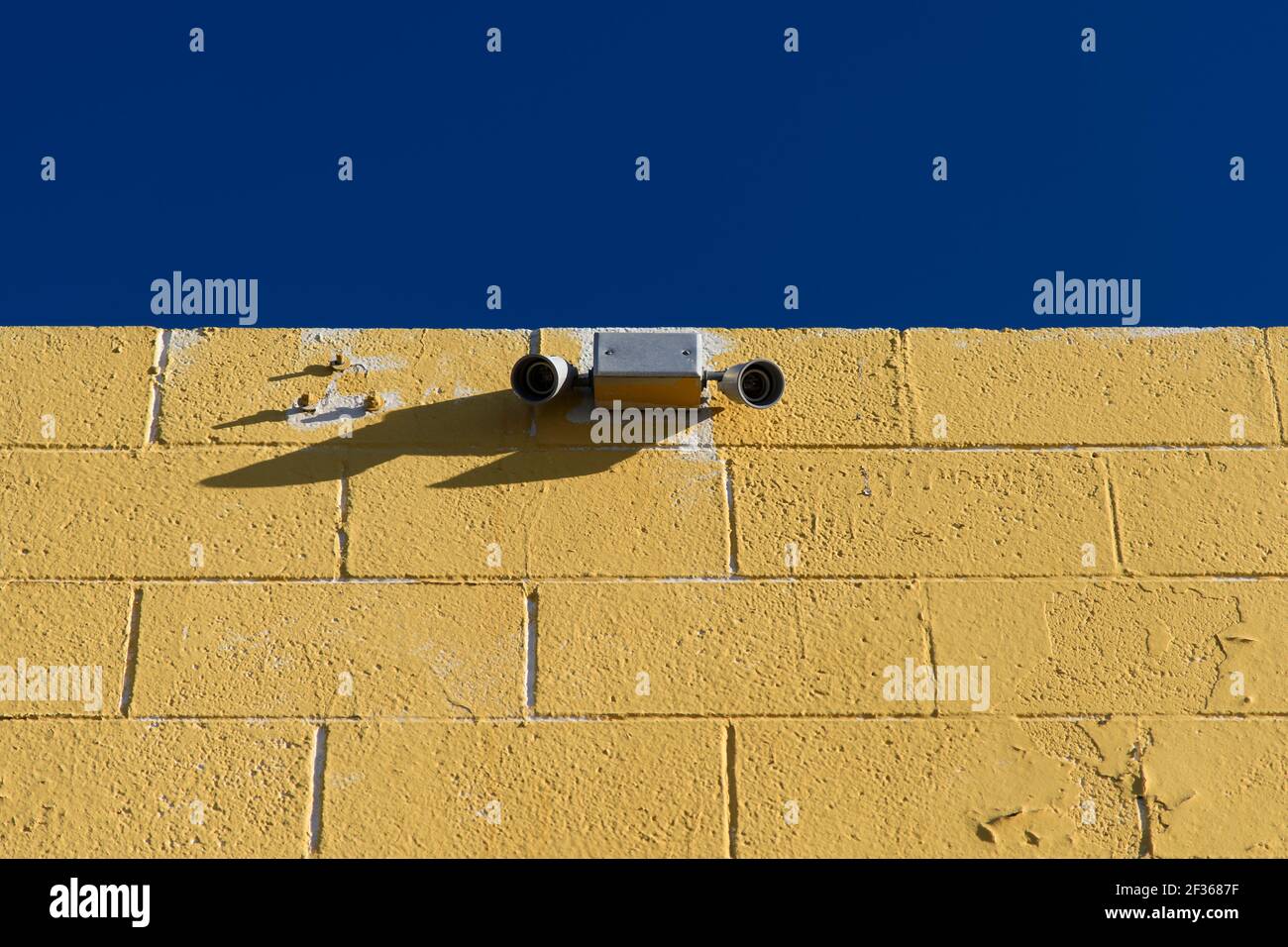 Un luminaire vide sur un mur dans les arts Quartier de Las Vegas Banque D'Images