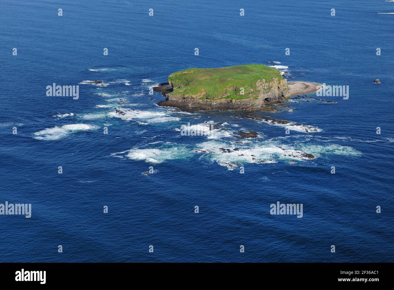 Glashedy Island, à l'ouest de Doagh Isle, Comté Donegal GPS Latitude: N 55°18.860' (55°18'51.6') GPS: Longitude: W 7°24.628' (7°24'37.7') altitude: 219 Banque D'Images