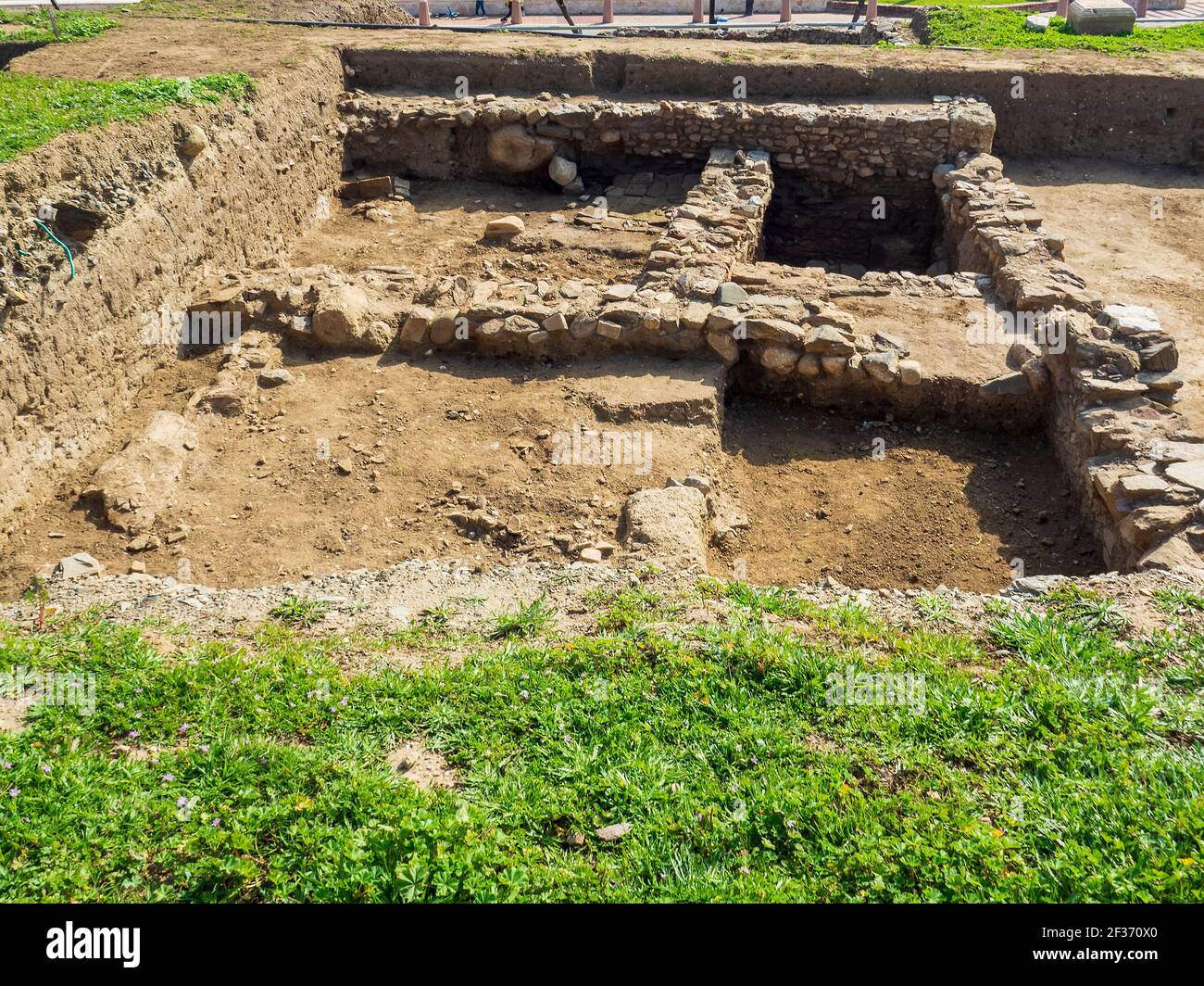 Des levés archéologiques dans le parc naturel du château médiéval De Fuengirola Banque D'Images
