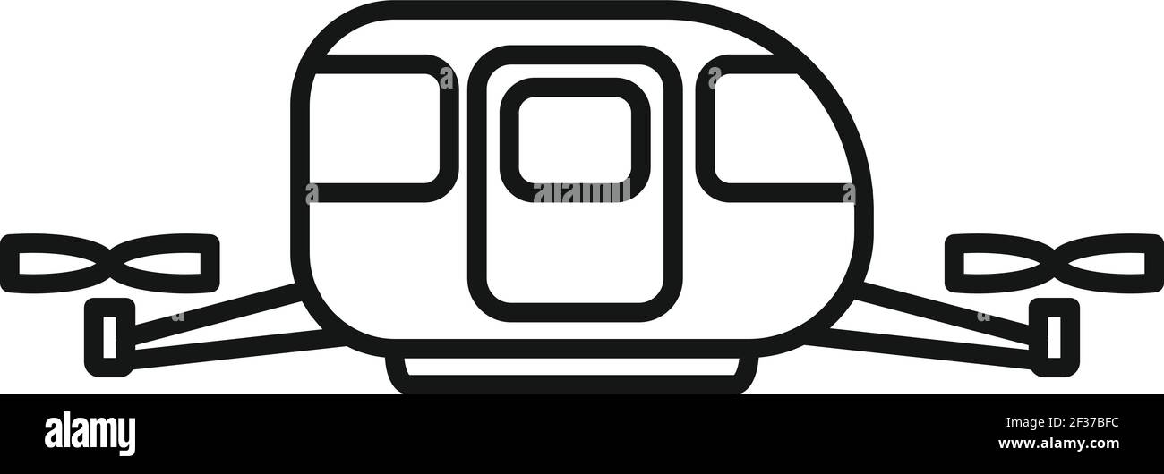 Icône de taxi sans pilote, style de contour Illustration de Vecteur