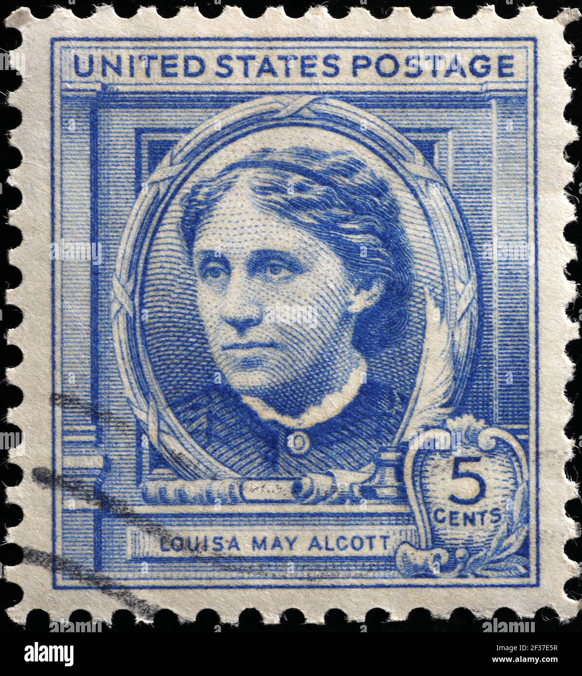 Louisa May Alcott sur l'ancien timbre américain Banque D'Images
