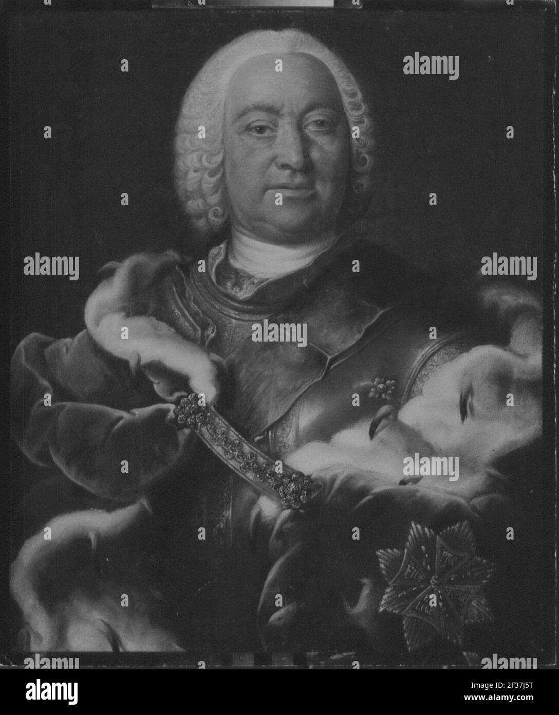 Précédemment attribué à AG Meuser ^ (actif 1750) - Francis Josias, duc de Saxe-Coburg-Saalfeld (1697-1764) Banque D'Images