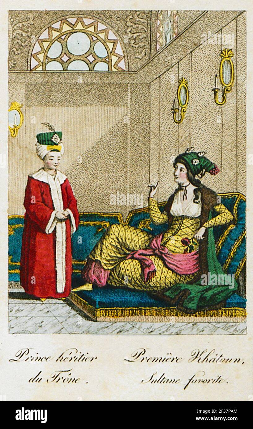 Prince héritier du cône première Khâtoun, Sultane favorite - Castellan Antoine-laurent - 1812. Banque D'Images