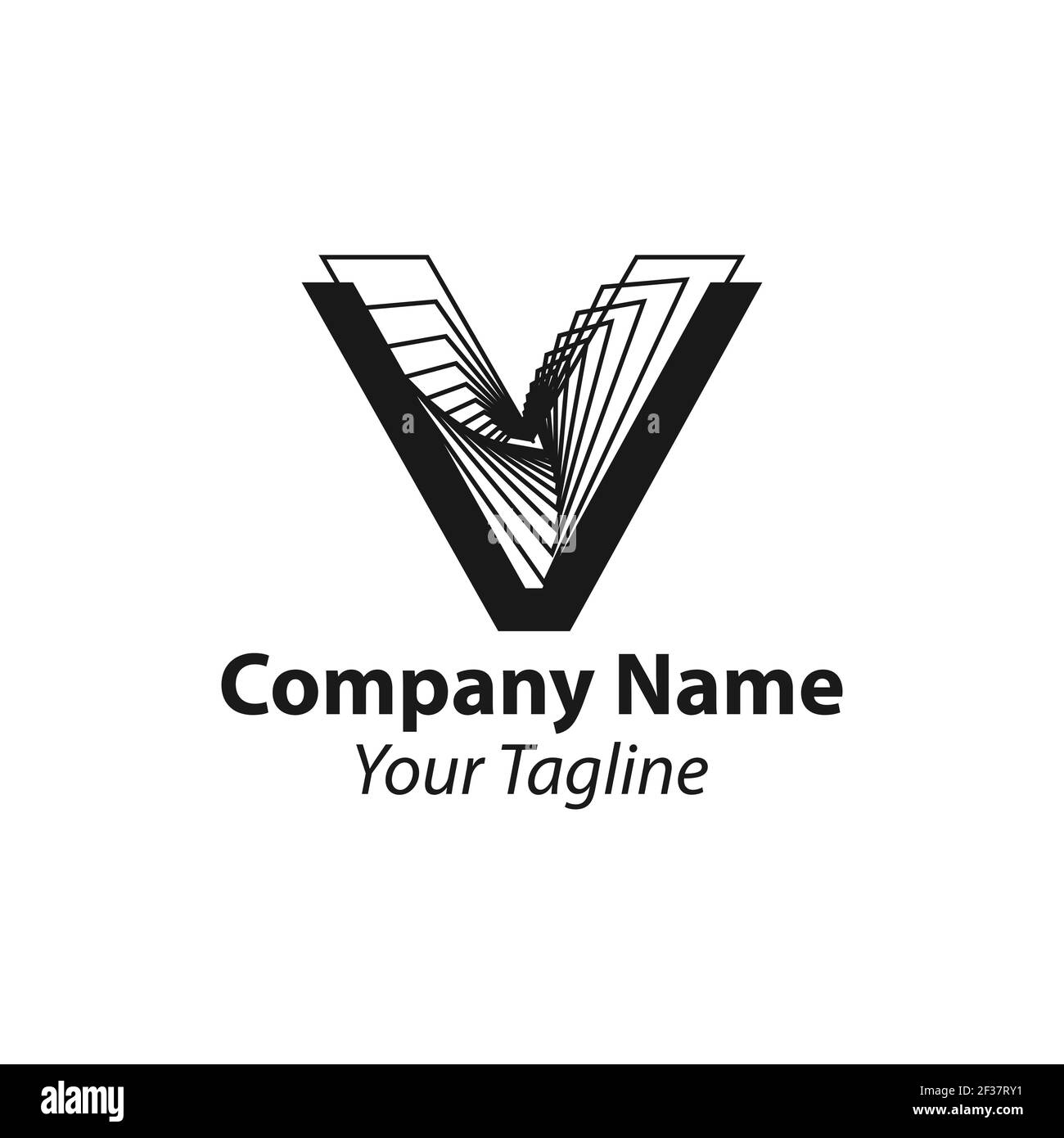 Logo lettre V,symbole carré,numérique,technologie,Media.EPS 10 Illustration de Vecteur