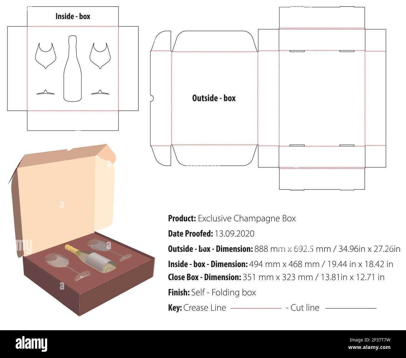 Modèle exclusif d'emballage de la boîte à vin collage découpe - vecteur Illustration de Vecteur