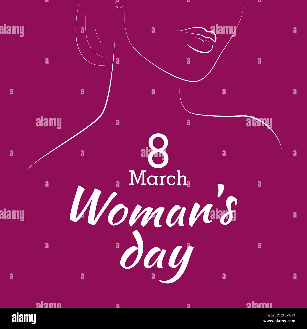 Happy Women's Day 8 mars minimaliste poster design modèle prêt à imprimer cmyk - vecteur Illustration de Vecteur
