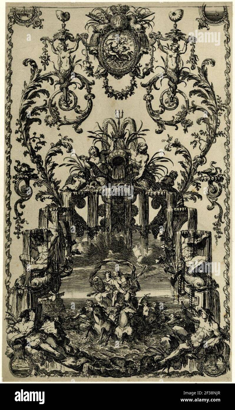 Imprimé par Daniel Marot. Banque D'Images