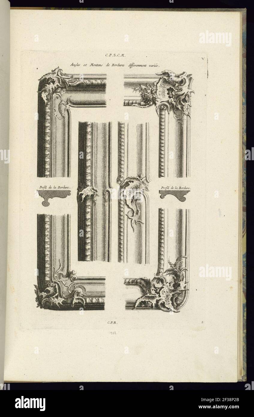 Print, angles et Montans de Borderless Different VARIÉS, 1745 Banque D'Images