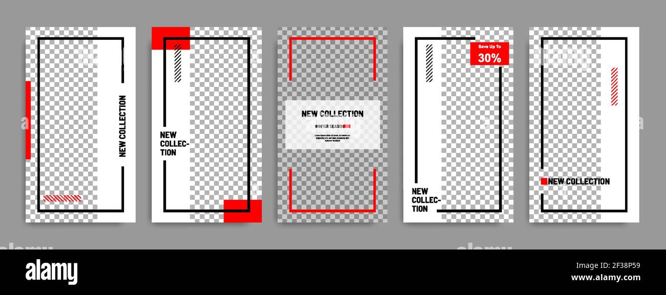 Bannière minimale de mise en page des articles de médias sociaux/modèles d'articles dans couleur d'arrière-plan rouge blanc Illustration de Vecteur